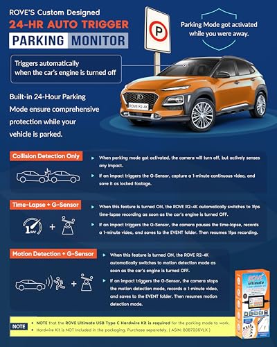 Image of ROVE R2-4K Dash Cam, 4K UHD 2160P Car Camera with 8MP CMOS Sensor, Built-in WiFi 6 and GPS, Dash Camera For Cars with 2.4 inch Screen, Super Night Vision, 150 inch Wide Angle, Parking Mode, Supports 512GB Max
