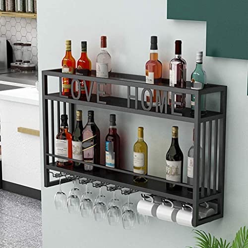 Soporte para Botellas de Vino de Pared 2 Niveles Metal miniatura 4