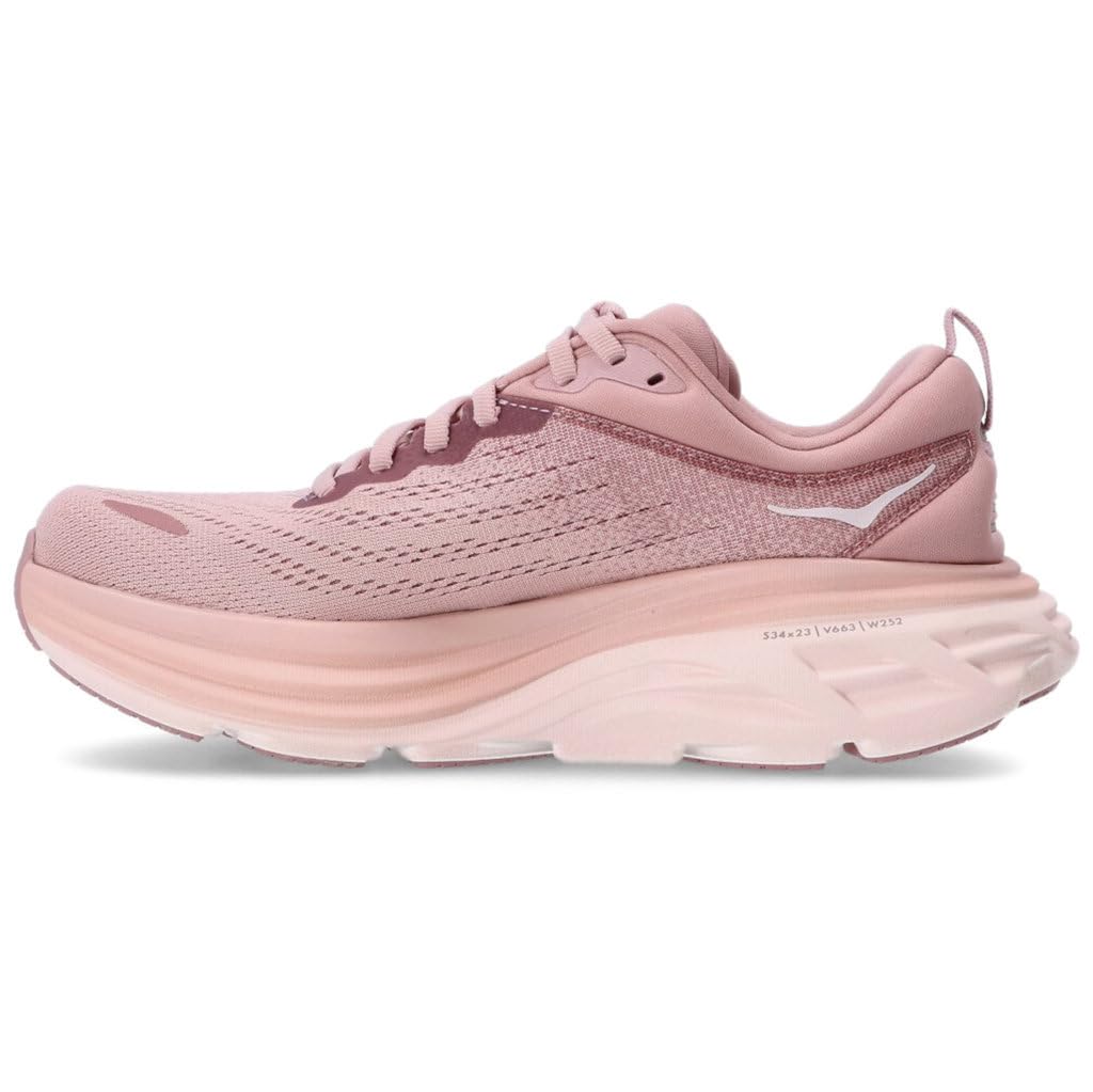 HOKA ONE ONEWomens Bondi 8 Textile Pale Mauve Peach Whip Trainers 10 US