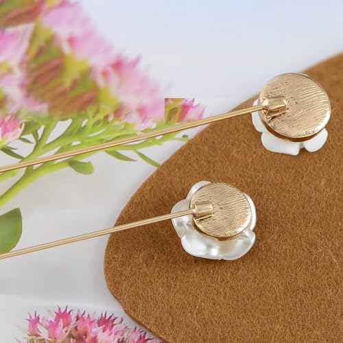 Image of Alilang 2Pcs Classic Hat Pins for Women and Lapel Brooch Set Vintage Style Decorative Stick Pins for Hats Suits Scarves Fitted Hats to Keep Hat in Place