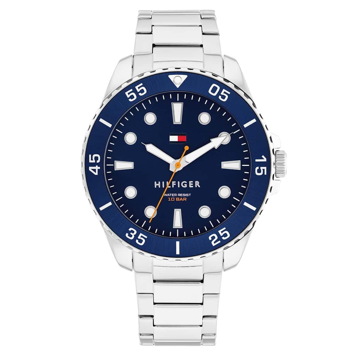 Oceanic Quartz Analog with Blue Dial Silver Stainless Steel Strap Watch for Men - TH1792202-image-41