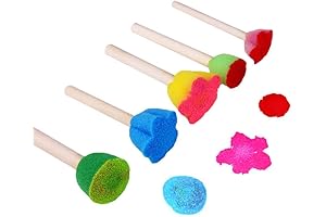 10 Pcs Dobbers Kids Craft and Painting Tool Set with Sponges and Wooden Handles