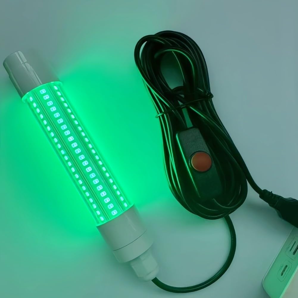 USB Rechargeable 5V LED Underwater Fishing Light 13W For Night Angling, Suitable For Attracting Crappie, And Squid (- 126 - Green Light)