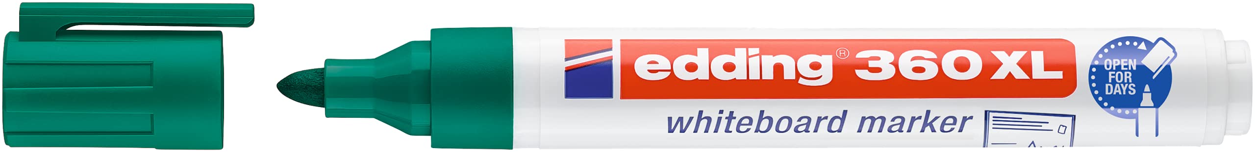 Edding Rotulador para pizarra blanca 360 XL, verde, 1 bolígrafo, recargable