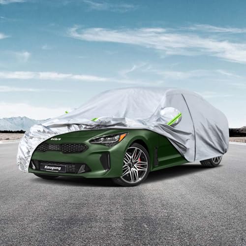 Image of Kaugung 6 Layers Car Cover Custom Fit Kia Stinger Sedan from 2017 to 2025, Waterproof All Weather Resistant Outdoor Indoor Sun Rain Dust Snow Protection. (USA Warehouse, Within 3-7 Days)