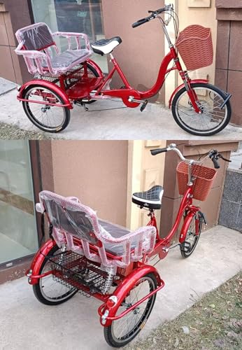 Triciclo para Adultos y Mayores, 3 Ruedas, Rojo 20" miniatura 3