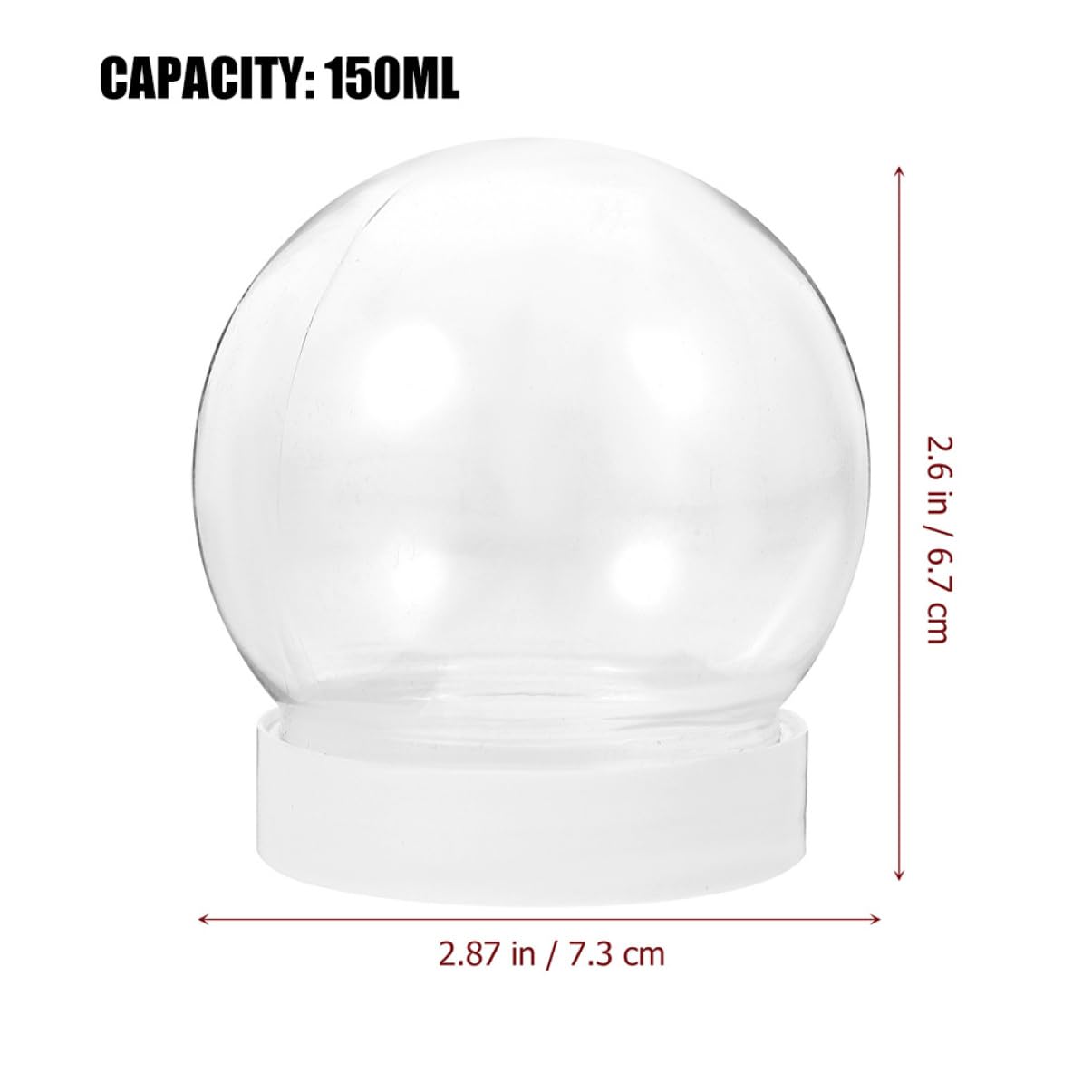 MAGICLULU Kit da 2 Globi di Neve Globo Dacqua Rotondo in Plastica Globo di Neve Artigianato Creazione di Globi Dacqua Idea di Natale Pezzi*2