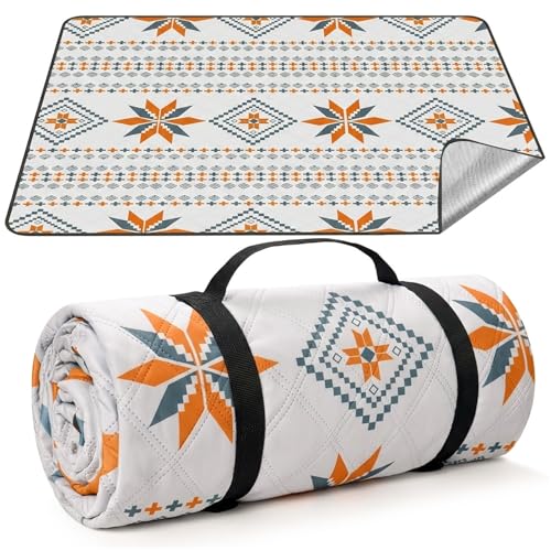 HUTHIM Picknickdecke 200x300 cm XXL Maschinwaschbar: Extra Große Strandmatte für 6-8 Personen Wasserdicht & Sandfrei Weiches Pongee-Gewebe Isoliert für Camping Park & Familienausflug Boho