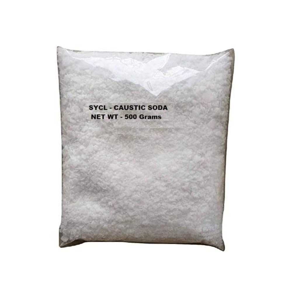 Caustic Soda Flakes for Effective Drain & chimney Cleaner | Clear Powder Drain Clogged Sinks & Pipes | Multipurpose Cleaning - 500 Grams