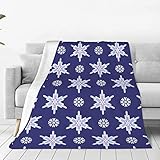 Weihnachten Schneeflocke Decke für Couch Super weiche leichte Flanell Decke werfen Schals und Wraps für Erwachsene oder Haustier 125cmx150cm