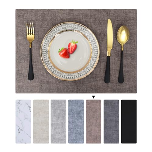 Set de table imperméable en cuir PVC Homaxy lot de 6 pièces pour table à manger de restaurant - 2