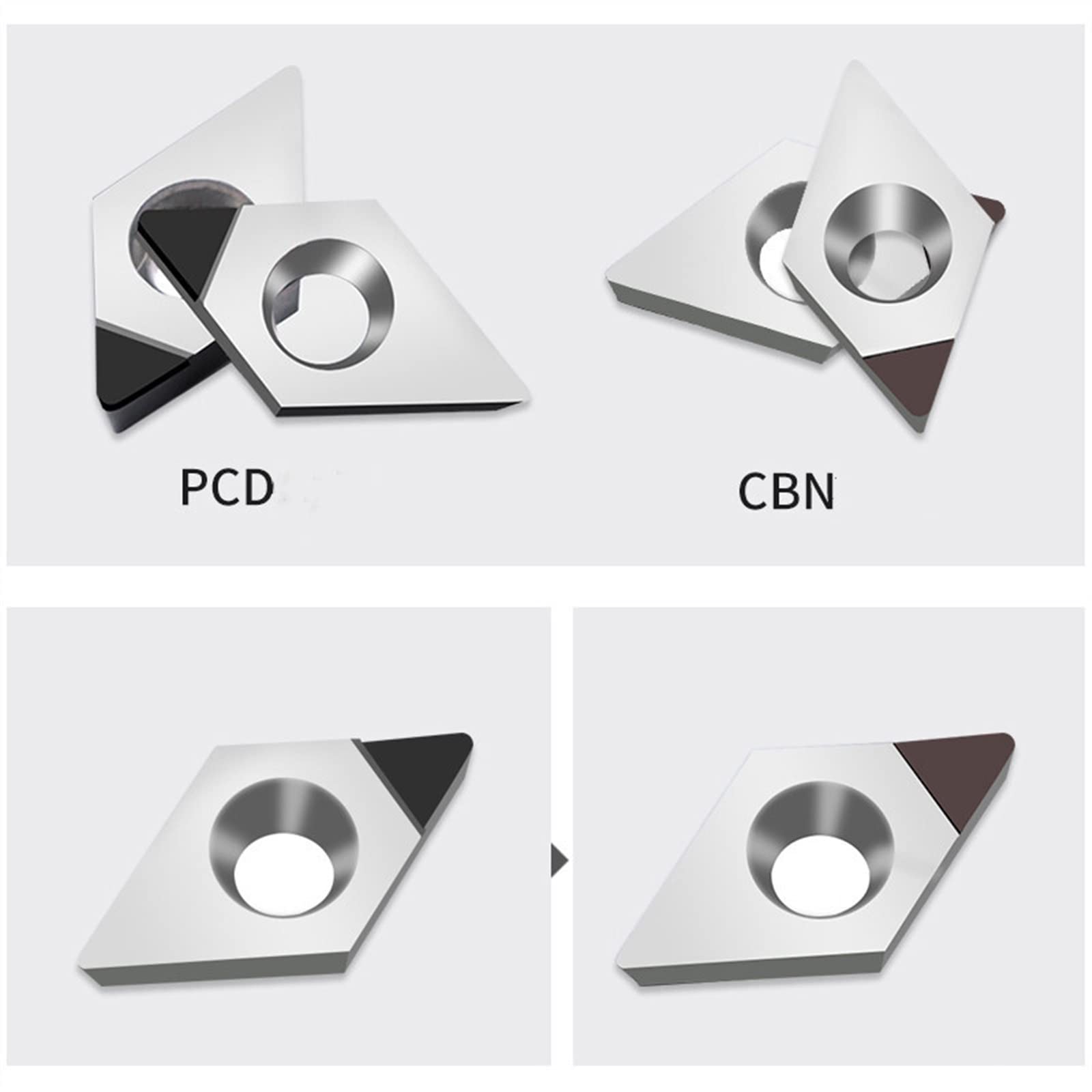Inserto PCD CBN DCMT070204, inserto de corte torno CNC DCMT070202 DCMT11T302 DCMT11T304 DCMT11T308, herramienta torneado acero y aluminio(DCMT11T302,CBN)