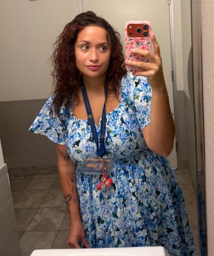 Image of RITERA Plus Size Dresses for Curvy Women Square Neck Short Sleeve Summer Floral Smocked Maxi Dress with Pocket XL-5XL