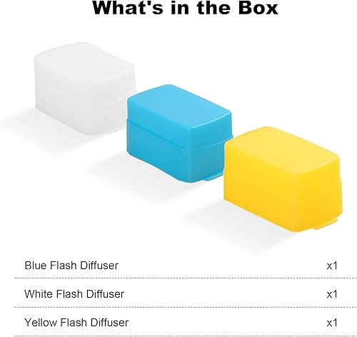 Miniatura 6 de Difusor de flash para Godox TT520 TT520ii TT560 TT560ii Flash Speedlite (paquete de 3 unidades, blanco, azul y amarillo)