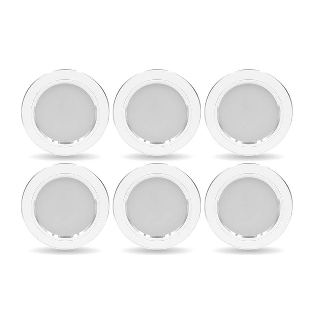 Spot LED encastré salle de bain ultra plat blanc 18W lot de 6