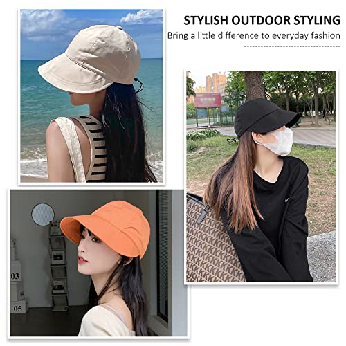 Image of Sun Hats for Women, Summer Beach Sun Hat for Women Wide Brim Visor Fedora Cap UPF50+