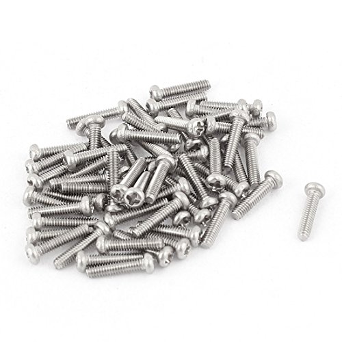 Image of uxcell M2 x 9mm 304 Stainless Steel Phillips Round Head Screws Bolt 60pcs