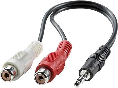 VALUE 3.5 mm (ST) to RCA (2X BU) Cable, Black, 0.2 m