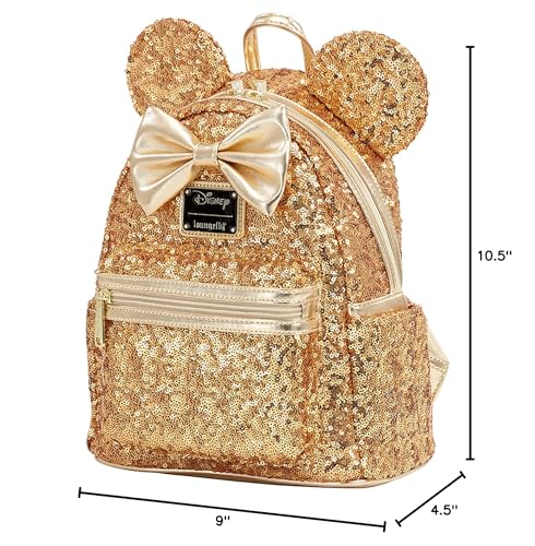 Loungefly X LASR Exclusive Disney Yellow Gold Sequin Minnie Mini Backpack3