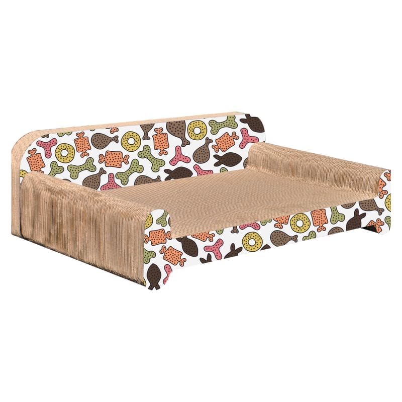 Dog Trust Extra Large Size Cat Scratcher Bed, 24 Inch Cat Scratch Pad Cardboard Sofa Scratching Board Lounge Couch for Indoor Cats-picture-13