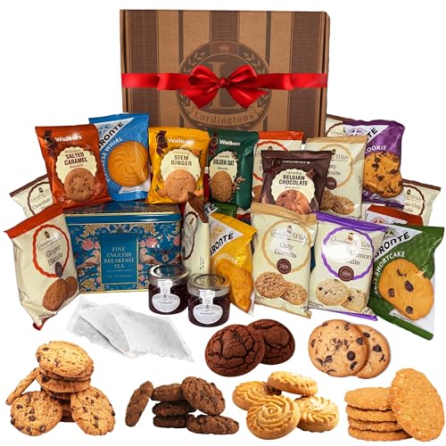 Afternoon Tea and Biscuits Gift Set - Traditional English Tea Gift Set & Afternoon Tea Hamper for 2 - With Individually Wrapped Biscuits Gourmet Jam & Raspberry Preserves