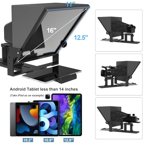 Image of 13 inch Teleprompter for Camera & Tablet with APP Remote Control