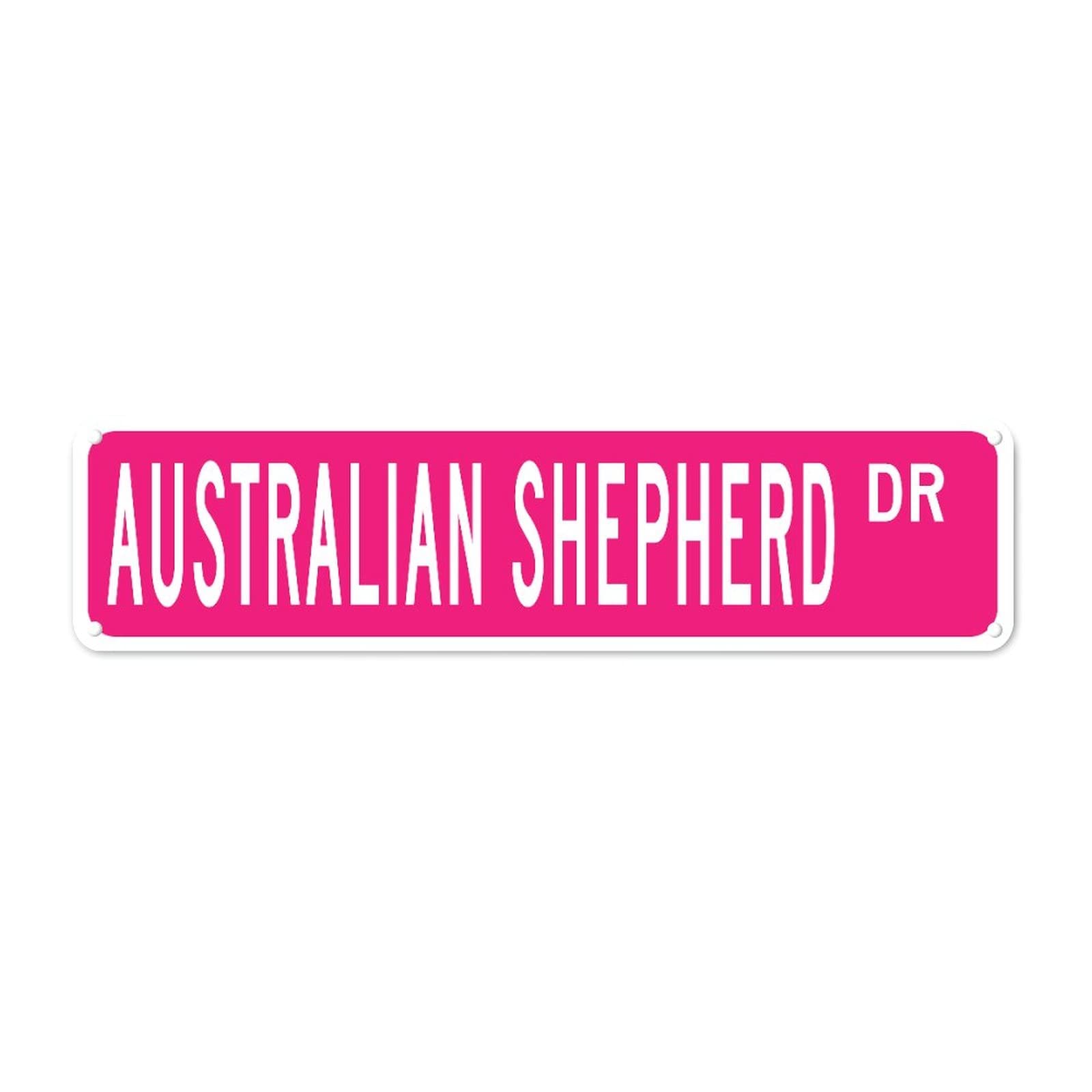 DTHNKL Metal Sign Australian Shepherd Rd Vintage Retro Tin Art Plaque Aluminum for Home Kitchen Restaurants Wall Yard Coffee Decor 4x16 Inch