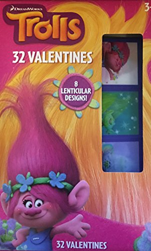 Trolls Classroom Exchange Valentine'S ~ 32 Count ~ Lenticular Stickers