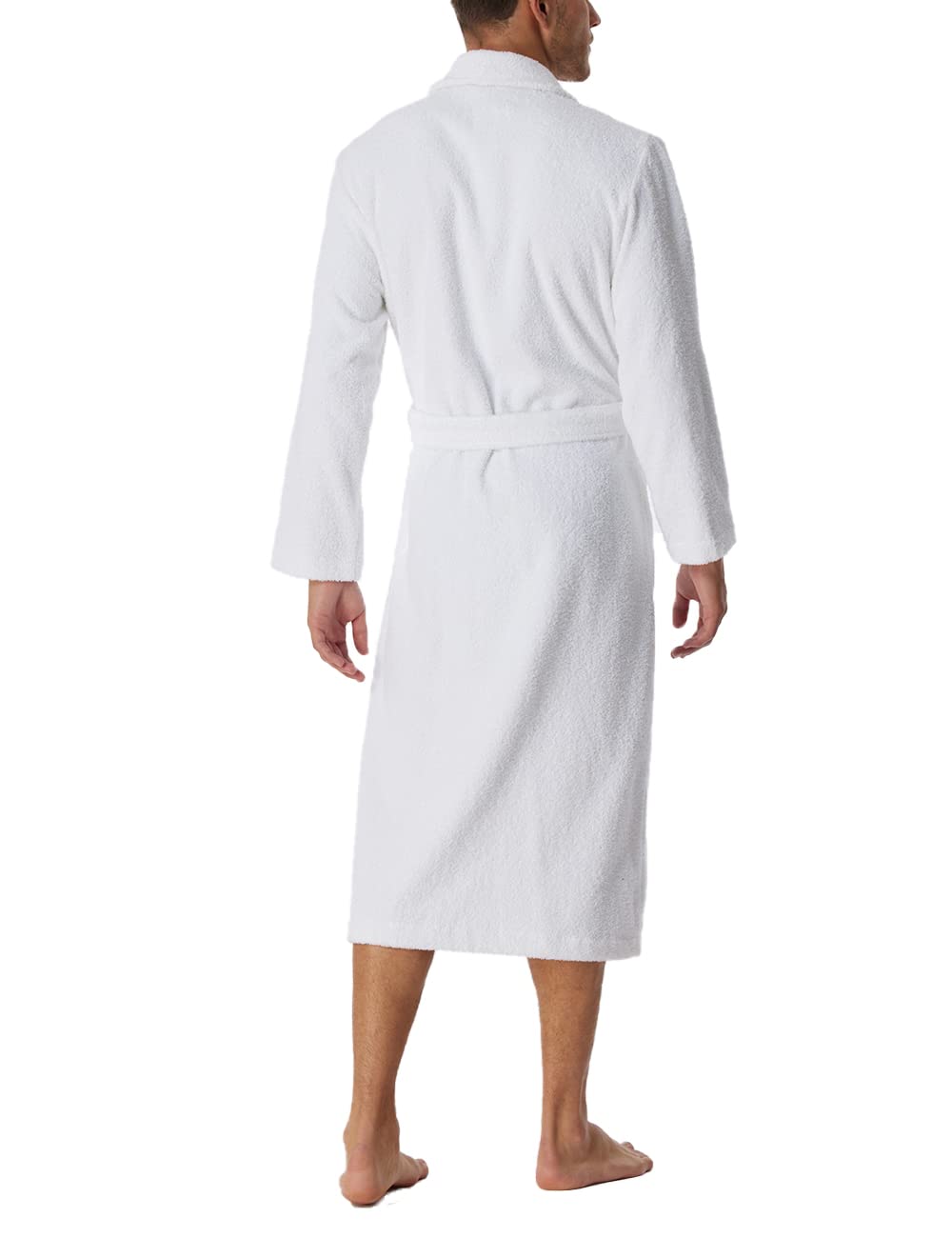 Schiesser Herren Bademantel mit Schalkragen Frottee 125 cm Länge - Bio Baumwolle