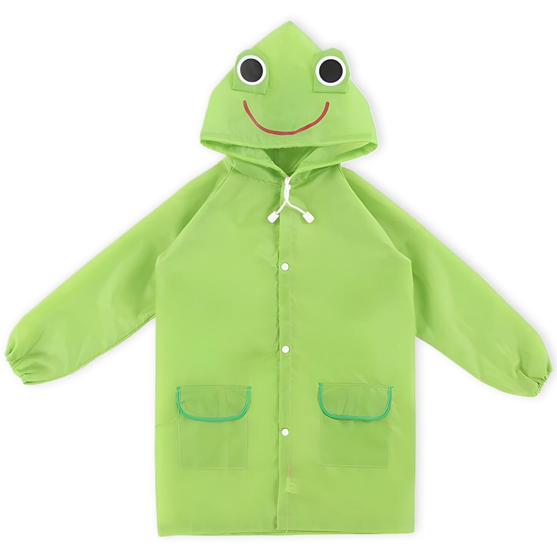 Chaqueta de Poncho de Lluvia para Niños y Niñas Gorro de Rana Impermeable Verde 4 Años