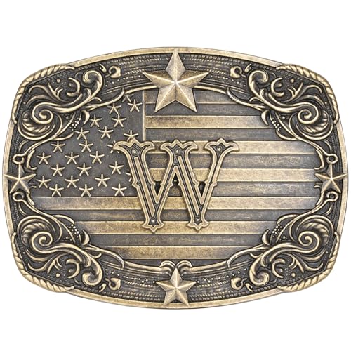 Image of Western Belt Buckle for Men Women Initial Letter A to Z Cowboy Belt Buckle Texas Buckle hebillas vaqueras para hombre