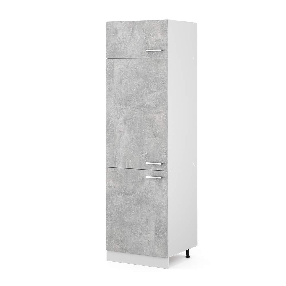 Vicco Armadio frigorifero R-Line, Calcestruzzo, 60 cm | per la libera combinazione all'interno di sistemi cucina modulari