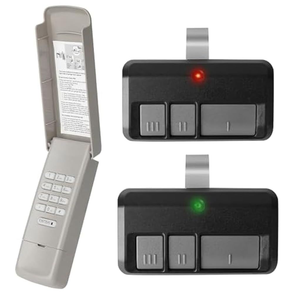 QLHbro 877MAX Garage Door Keypad, with 2Pack 893MAX Opener Remote for Since 1993