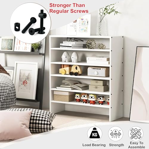 Image of Enigmatic Woodworks Wooden Shoe Rack for Home, Shoes Chappal Slippers Organizer Stand, Small Shoerack Organiser DIY (Do it Yourself) (SR-6T White)