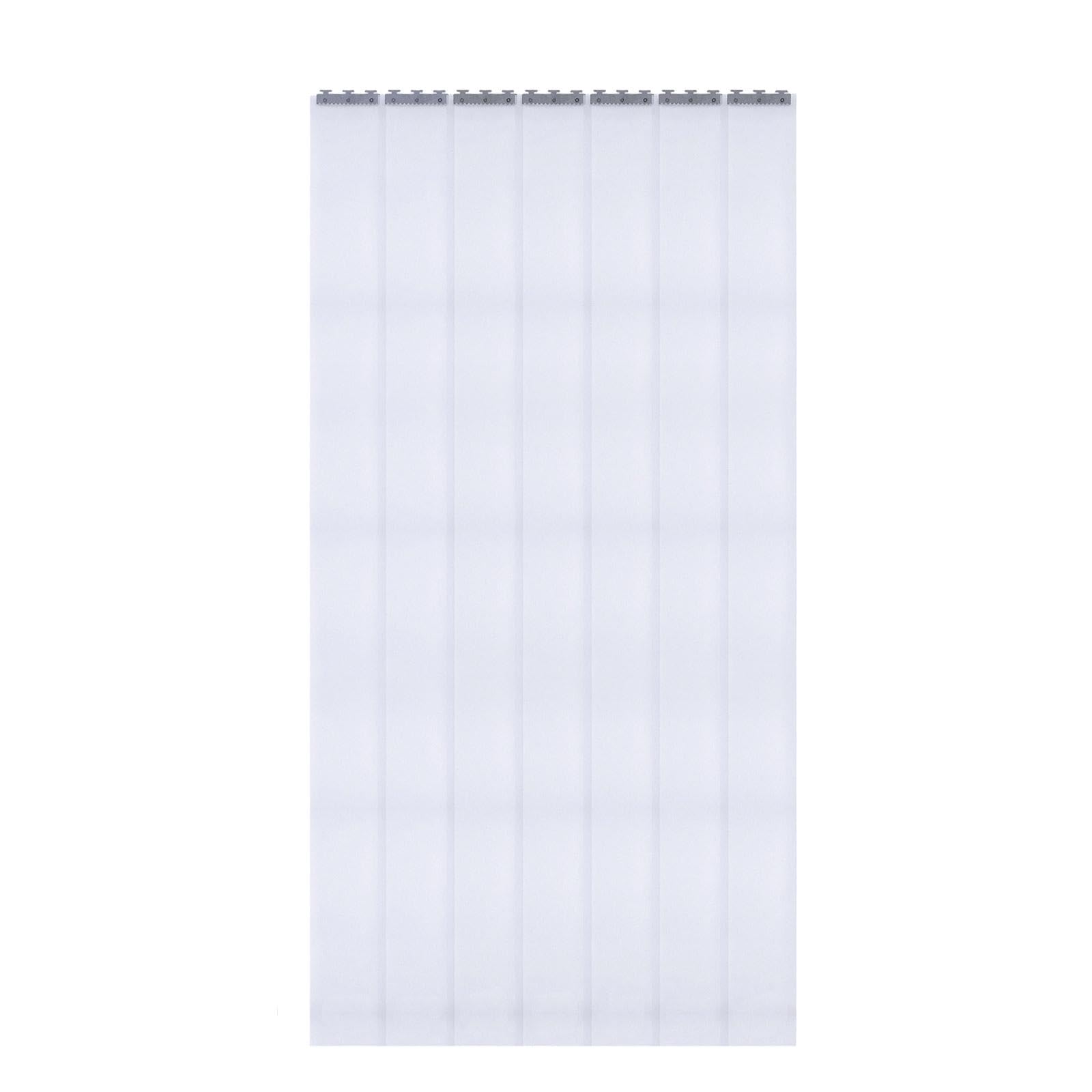 7X PVC Streifenvorhang, Tür Lamellenvorhang, Transparent 200x18cm + Halterung Set, für Lagerhallen, Fabriken, Supermärkte, Wasserdicht, Praktisch & Robust