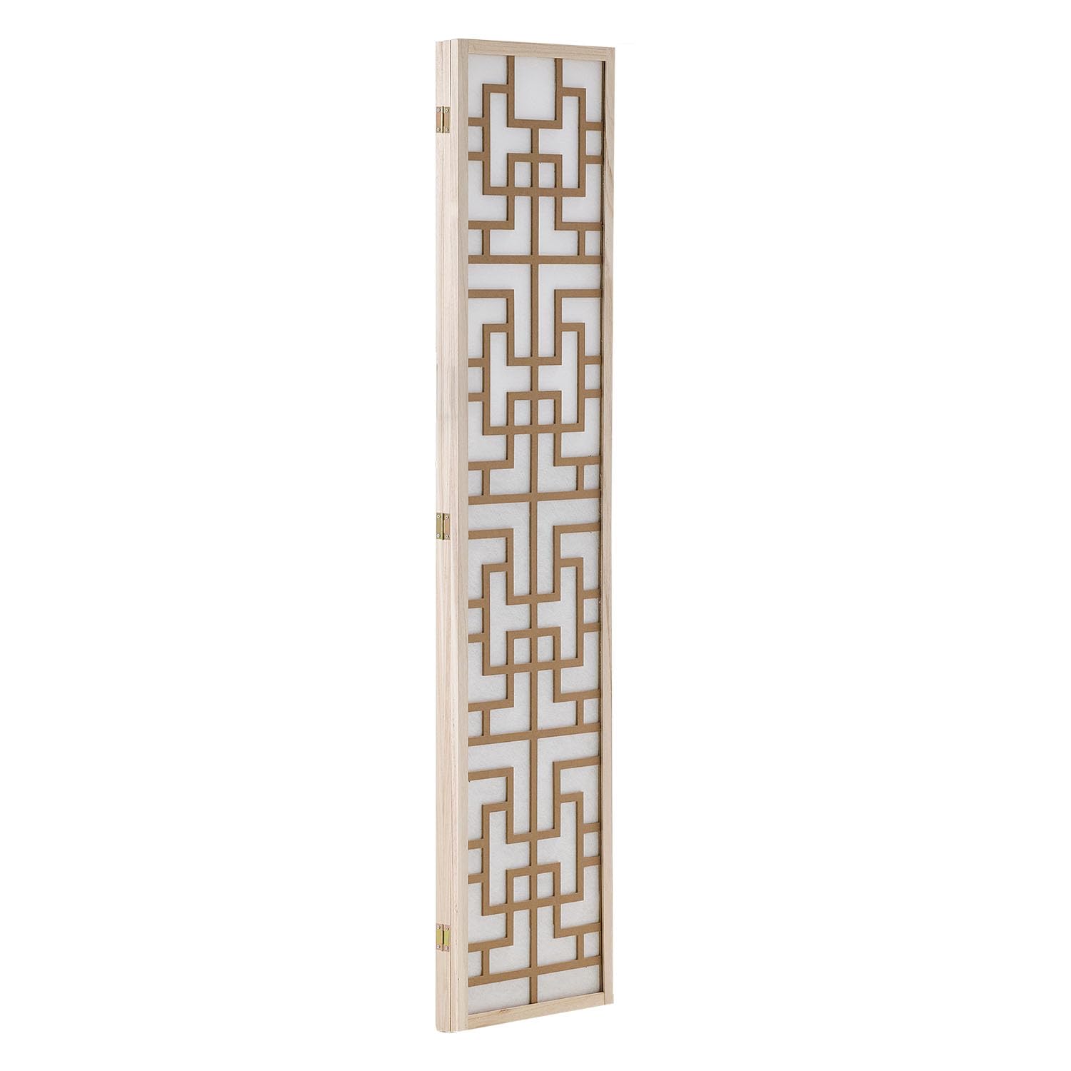 Homestyle4u Shoji 3036 Paravent, 3 pièces, en bois, naturel, brise-vue, indépendant, 120 x 170 cm