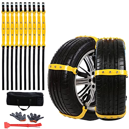 Subleer Snow Chains For Car Tires, Tire Blocks For Cars, Snow Chains Emergency Anti-Skid Tire Chain For Suv Car Trucks Lawn Tractor 10 Pcs #TOP7
