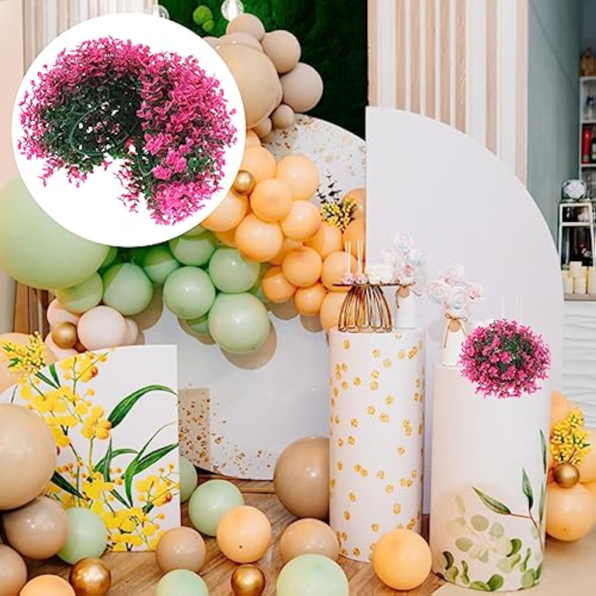Simulation Grass Balls Ceiling Pendant, Artificial Plant Topiary Ball