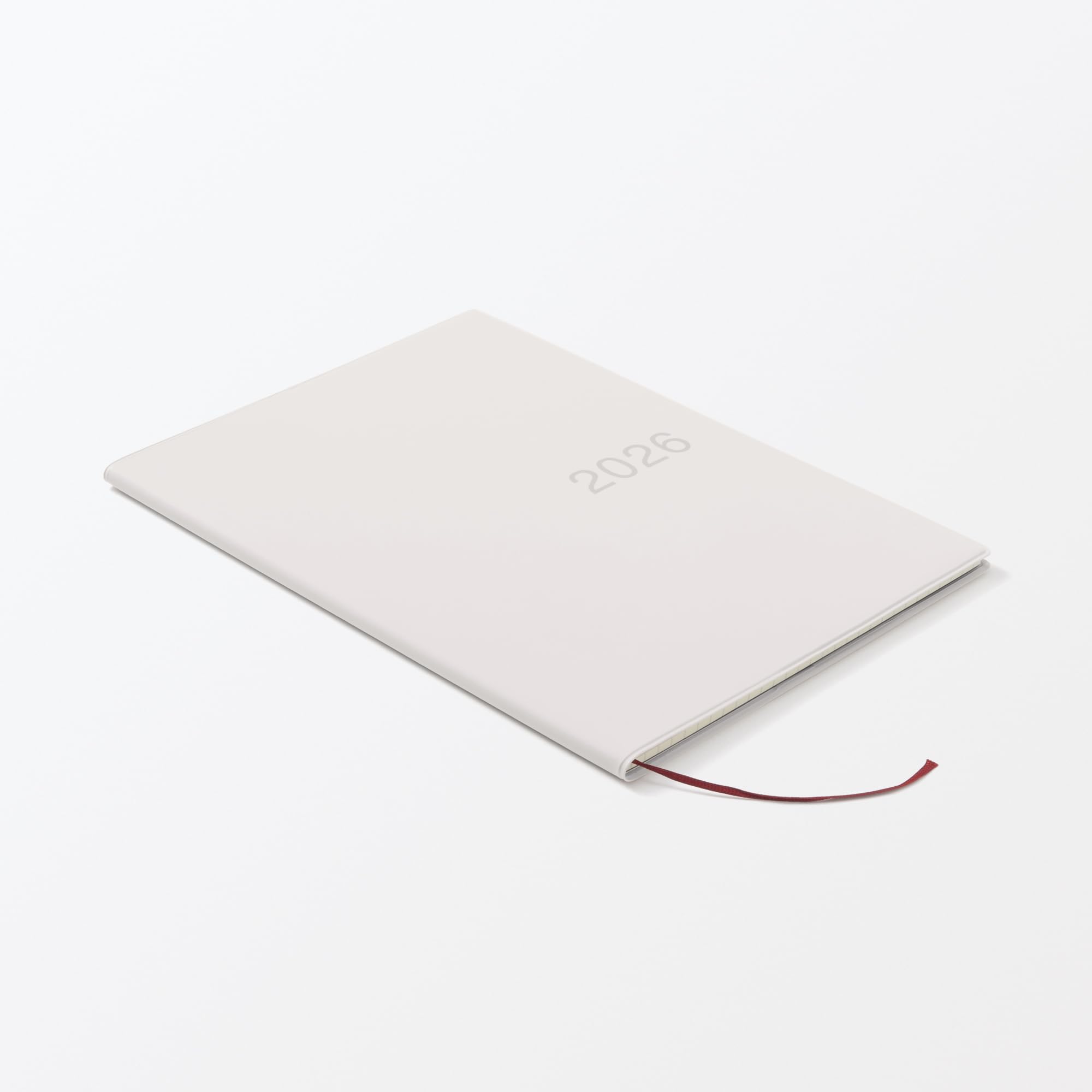 MUJI 84854309 Agenda mensual, comienza en diciembre de 2025, A5, color blanco y gris