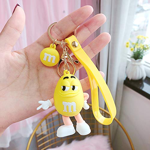 Cute Silicone Yellow M Beans Chocolate Peanut Case Compatible With Airpods1 And Airpod2 Headphones Cover With A Cute Yellow M Bean Keychian For Girls #TOP7