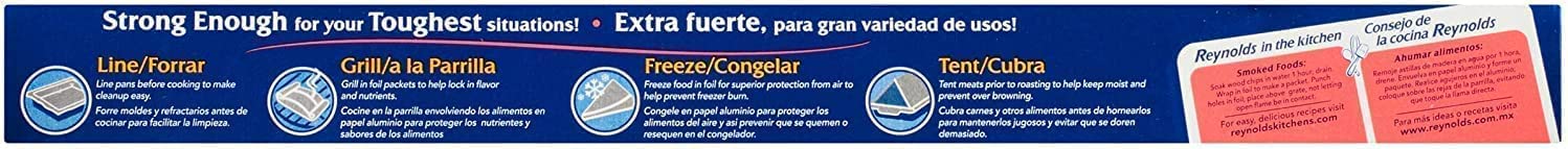 Reynolds Papel de aluminio resistente, rollo de 37.5 pies cuadrados (paquete de 6)