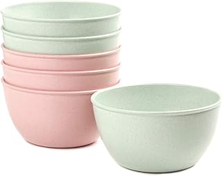 Shopwithgreen Lot de 6 bols de 300 ml en polypropylène, légers, durables, incassables, passent au micro-ondes et au lave-vaisselle pour enfants et adultes
