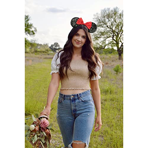 Image of DRESHOW Mouse Ears Bow Headbands Glitter Party Decoration Cosplay Costume for Women
