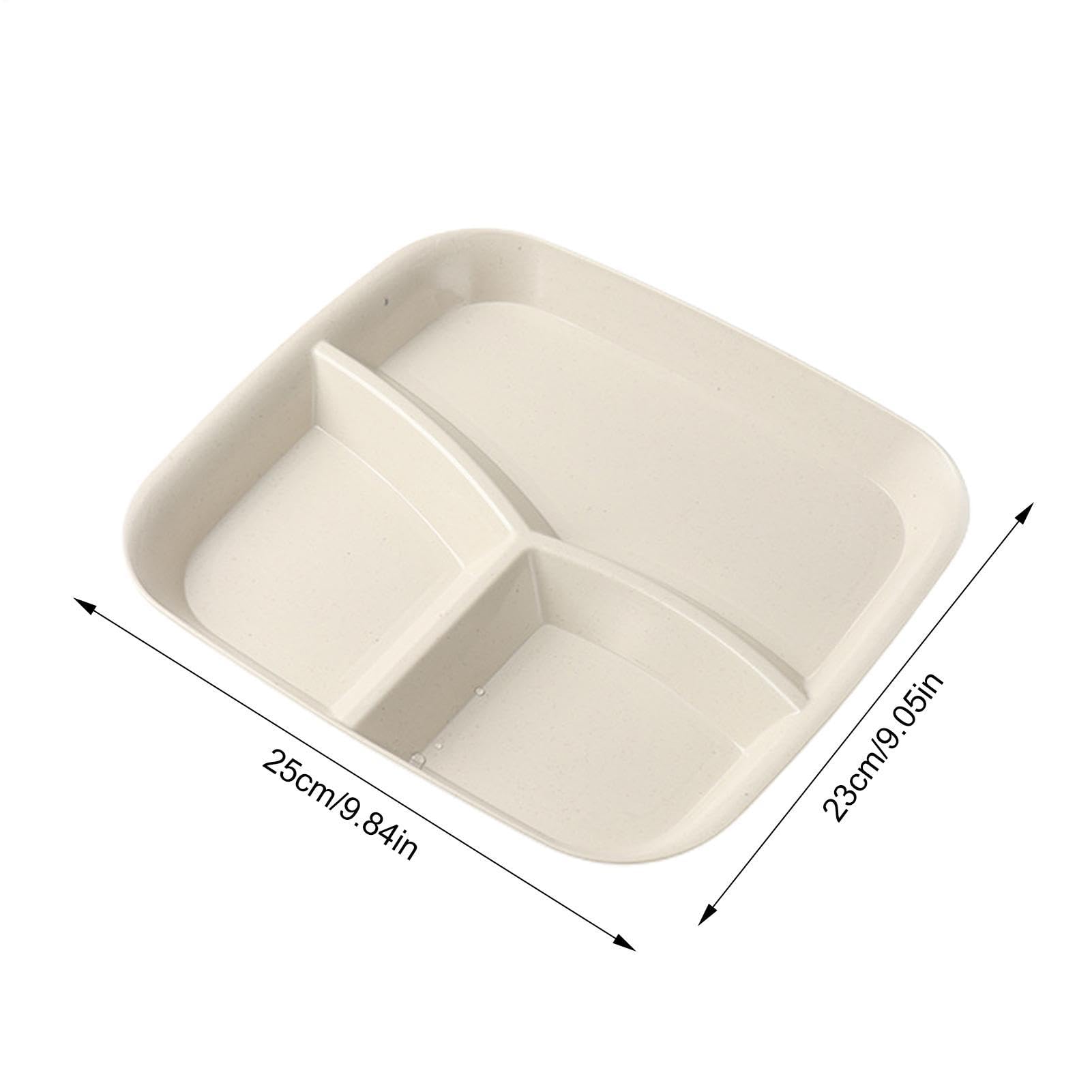 Assiettes de séparation pour adultes – 3 compartiments – Lot de 5 assiettes divisées | Fruits Légumes Salade Riz pour la Maison Cuisine