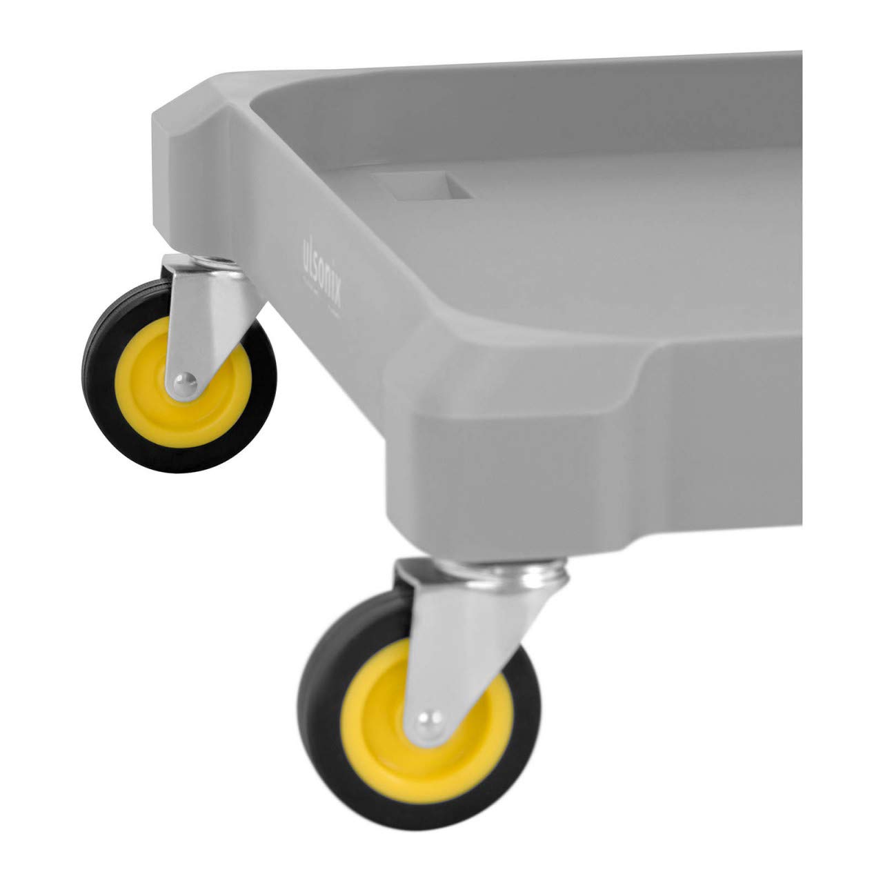 Carrello Multiuso Per Pulizie Con Sacco Biancheria Copertura Con Ruote UNICLEAN 13 (Plastica, Giallo)