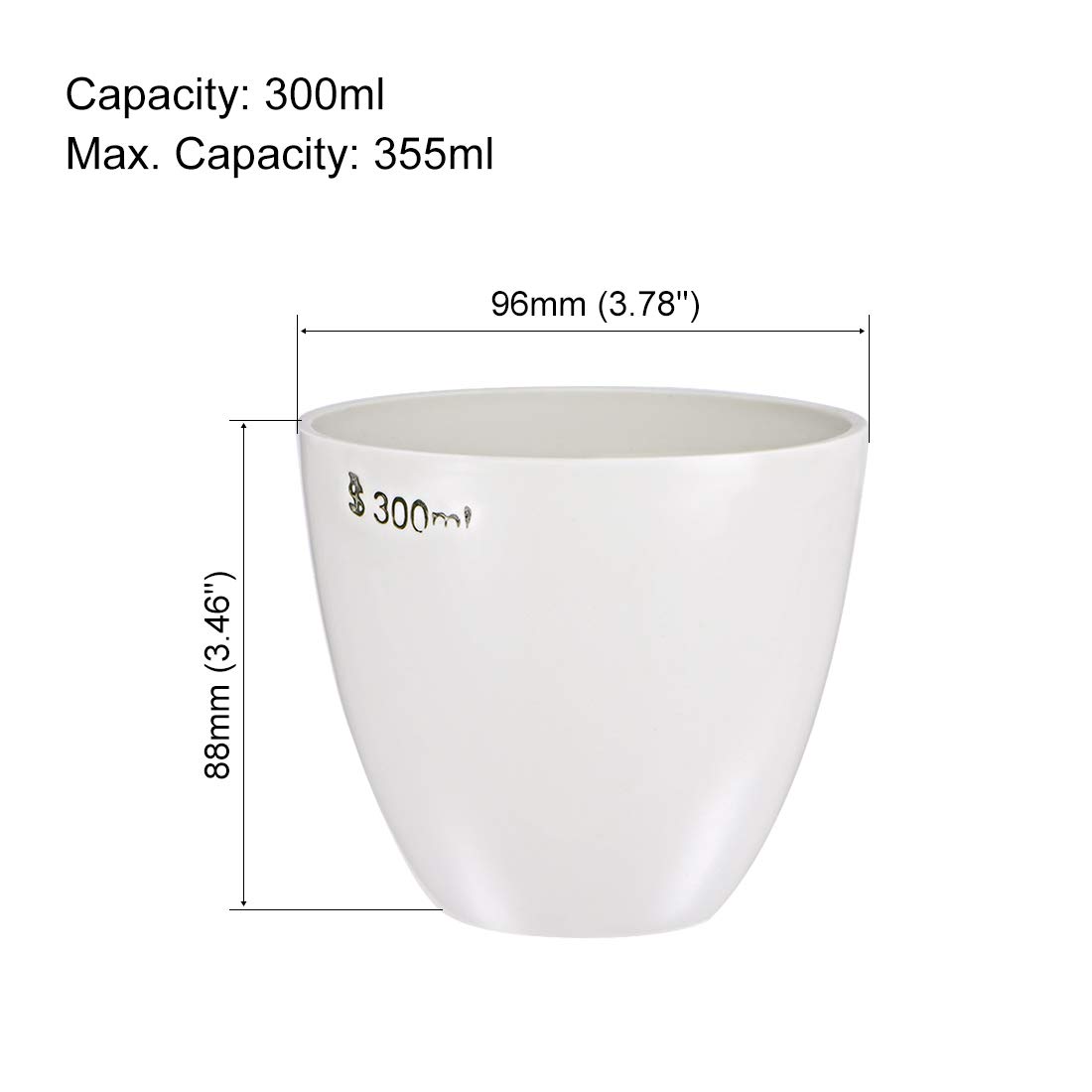 sourcing map Porcelana Crisol Copa 300ml para Fundición Derritiendo Fundición Refinando 2Uds