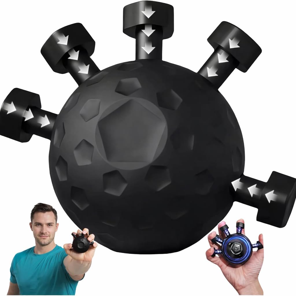 Ultimate Finger Exerciser Strength Trainer Exercise Ball Hand Strengthener Hand Balls Workout Equipment for Men & Women Hand Grip Strengthener Black-image-36