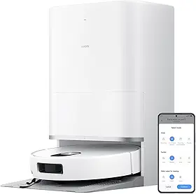 XIAOMI Aspirador robótico 5, sucção 20.000Pa, navegação a laser dToF, 8,8 cm fino, braços duplos para bordas, autolimpeza a 80 °C, sistema antiemaranhamento