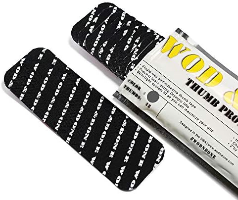 WOD&DONE Premium Pre-Cut Athletic HookGrip Hook Grip Tape for Crossfit Olympic Weightlifting (Black, 2pk)