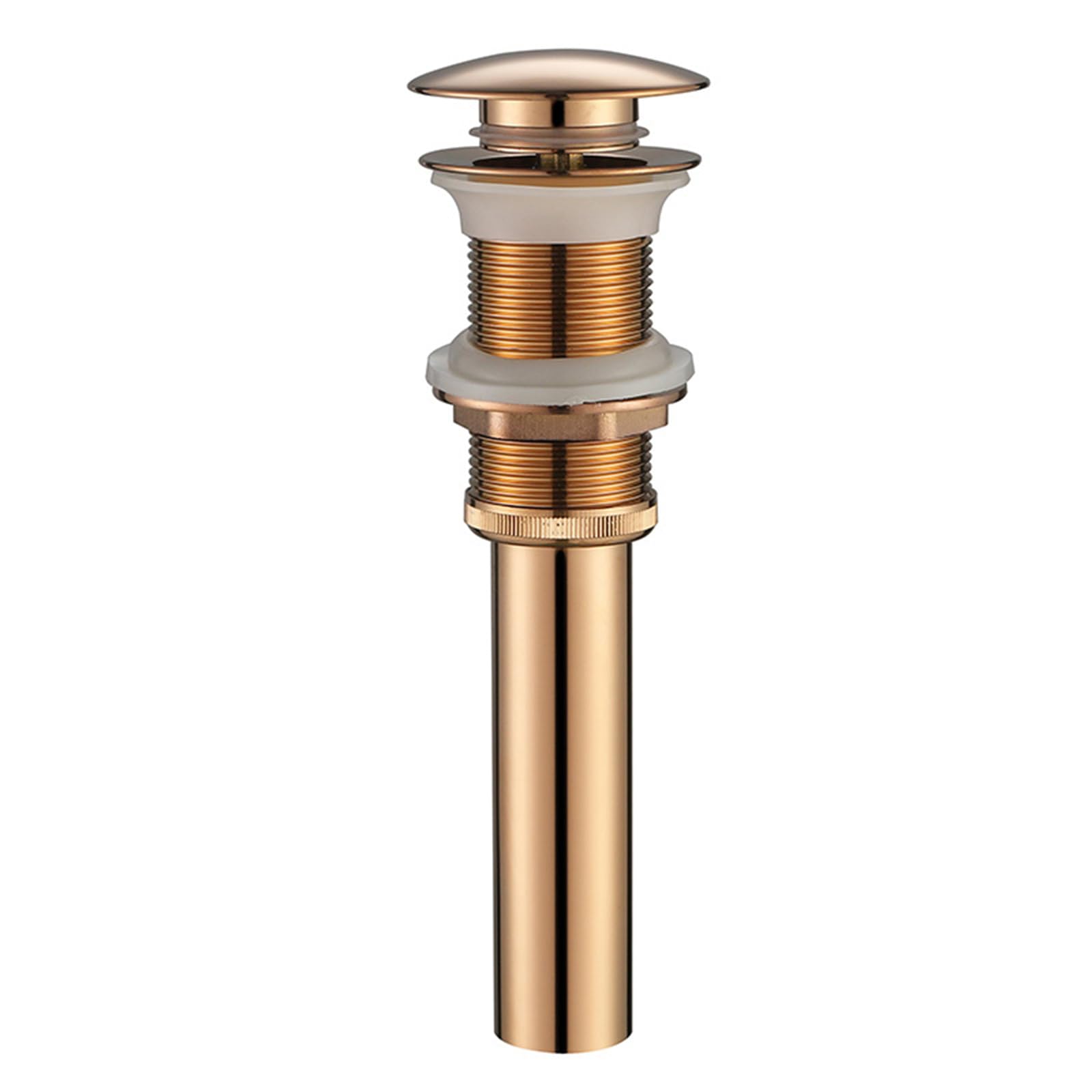 Scarico per lavello pop-up scarico scarico con pulsante pop-up tappo scanalato per lavabo bagno vasca in ottone multicolore (Rose Gold)